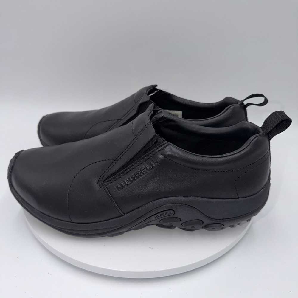 Merrell Jungle Moc 2 Mens 11 Wide Black Leather Casual Slip On Shoes Flawed